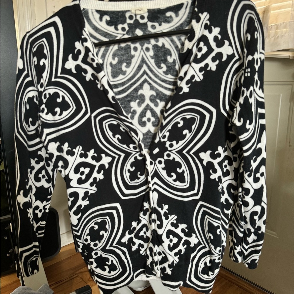 J. Crew black and white wool cardigan - Picture 6 of 10